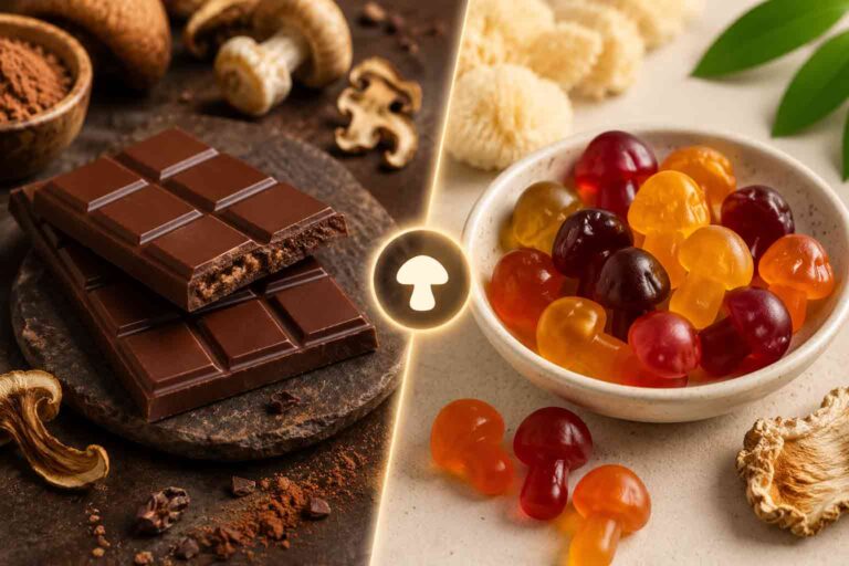 Mushroom Chocolate Bars vs. Mushroom Gummies